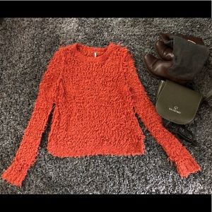 Free People Dark Orange Knitted Sweater